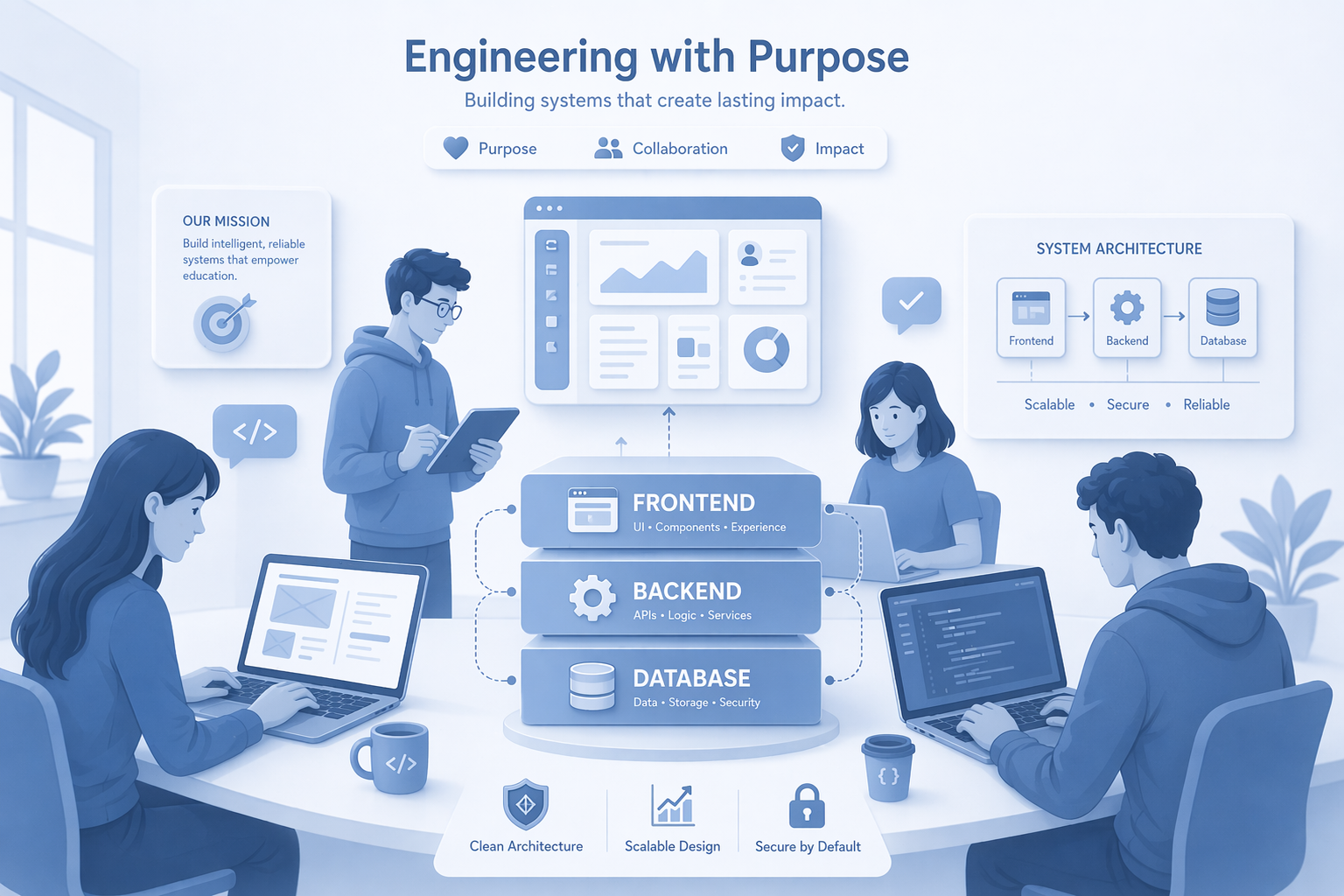 Team of Engineers building systems